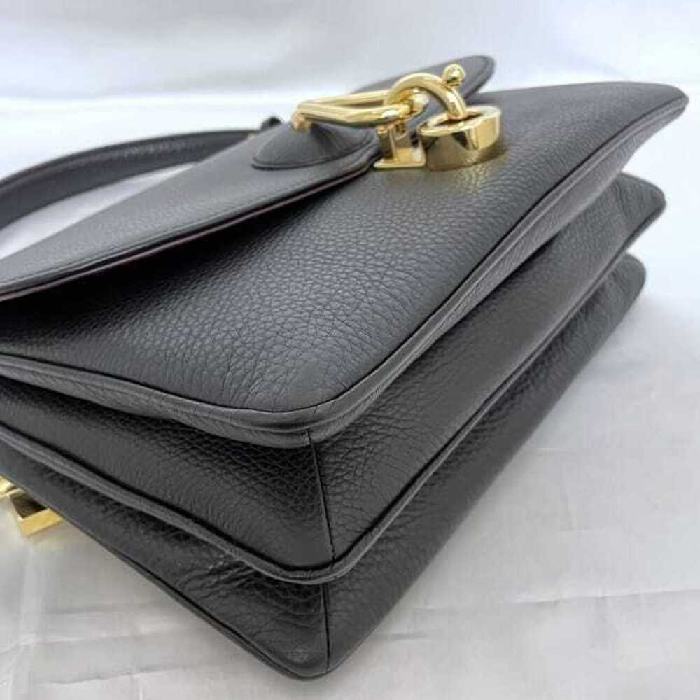 Loewe Top Handle Bag Black Leather Flap Handbag Anagram Retro - Picture 5 of 10